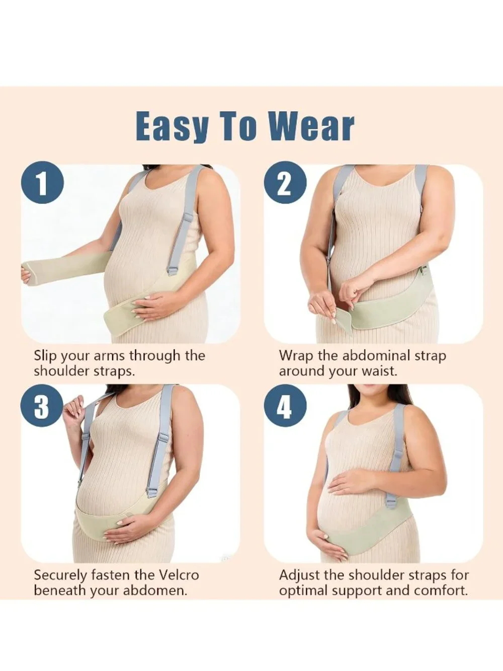 NEW Pregnancy Belly Support Band Belt Adjustable Shoulder Straps Back Pelvic Hip